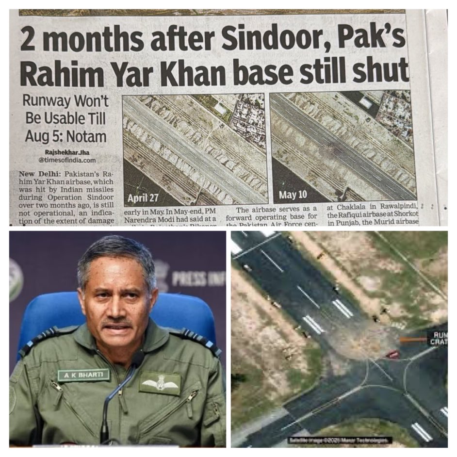 After Pahalgam terrorist Attack 

#OperationSindoor was HUGE: Satellite Imagery Confirms India’s Missile Strike on Pakistan’s Nuclear Arsenal Kirana Hills 🤯

~ Geo-intel expert Damien Symon shared visuals showing:

• Precise munition impact site in Kirana Hills

• Repaired