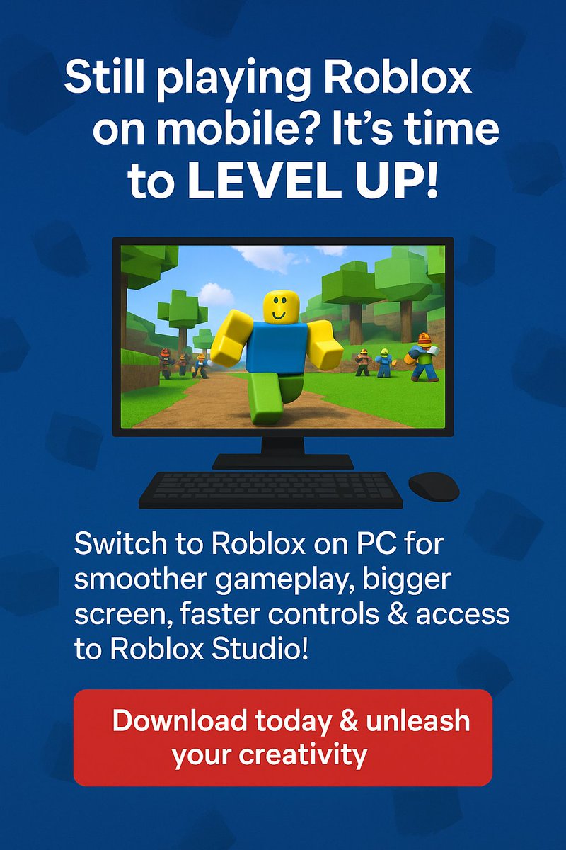 Shahzad31293527's tweet image. 🎮 Still playing Roblox on mobile? It's time to LEVEL UP!
Switch to Roblox on PC for smoother gameplay, bigger screen, faster controls & access to Roblox Studio! 💻✨
🔽 Download today & unleash your creativity!
👉 robloxapkgame.com/roblox-for-pc/
#RobloxPC #RobloxDownload #GamingOnPC