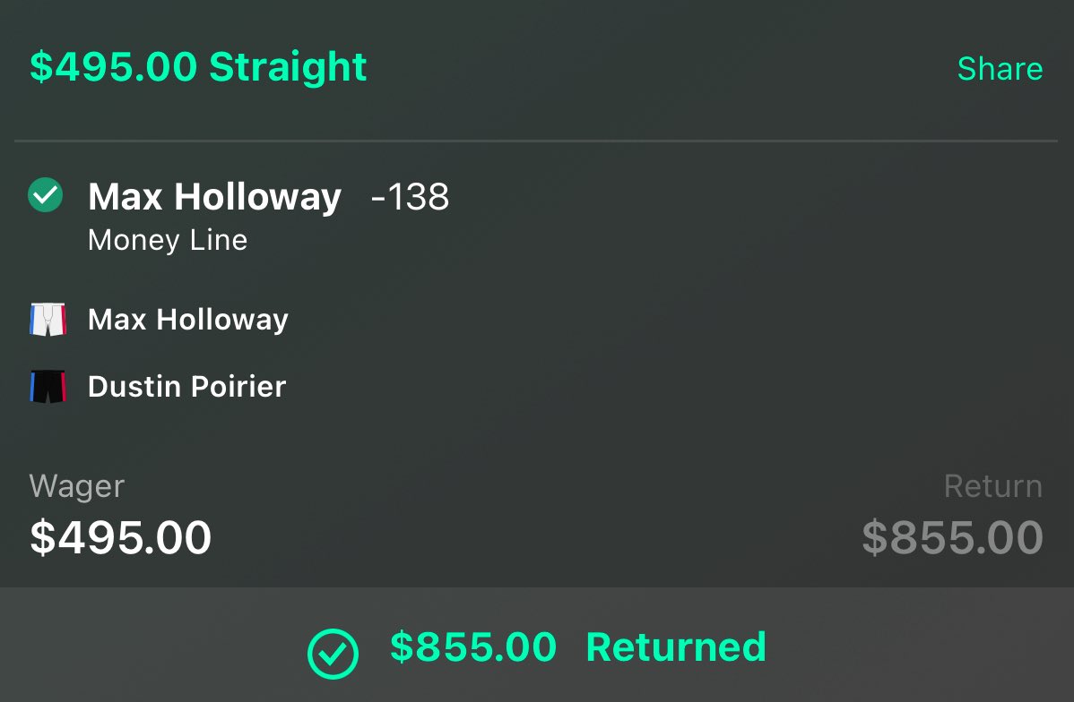 TheJayPick's tweet image. UFC 318 MAIN EVENT MAX ✅✅

🥊 Max Holloway ML 

@TheJayPick