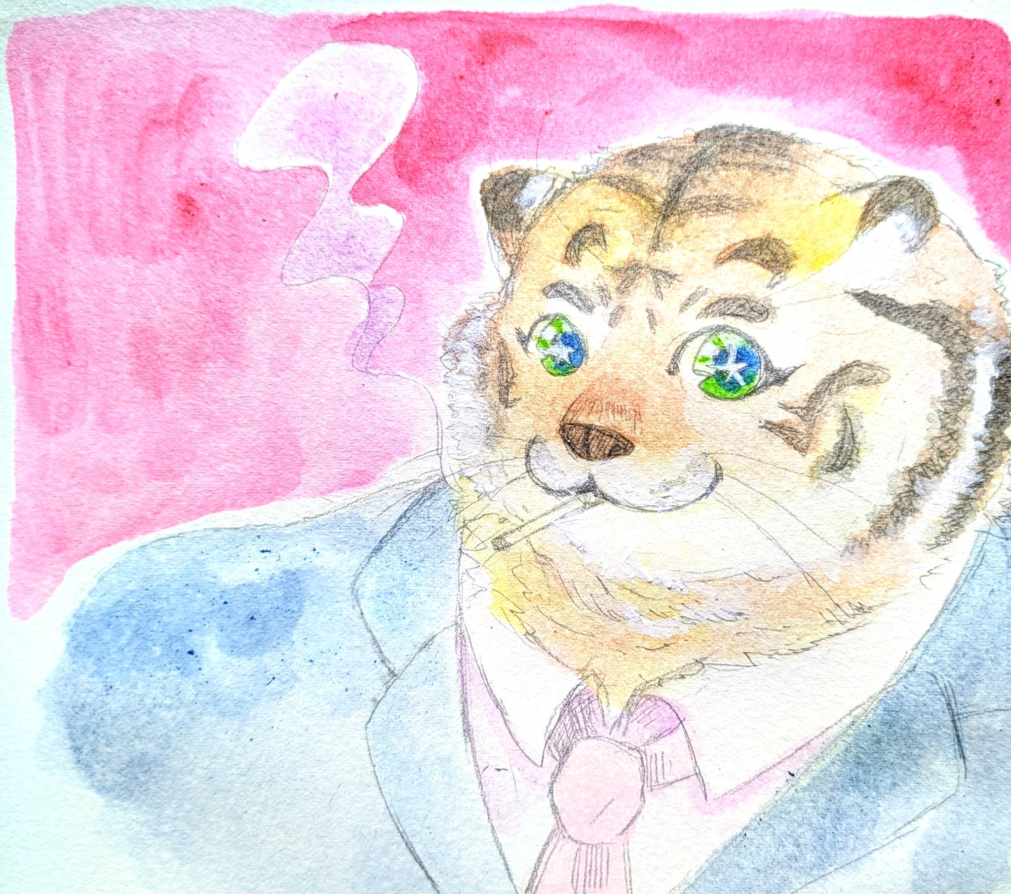 まるまるネコ　油絵 まるまるねこステッカー - 斜堂 - BOOTH