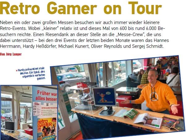 Wir sind gern und viel unterwegs, damit wir EUCH treffen können!

In Retro Gamer 3/25 findet ihr wieder Messeberichte, Abonnenten freuen sich zudem über ein Video über das Flipper- und Arcademuseum Seligenstadt 🤩

Noch kein Heft? 
retro-gamer.de/abo