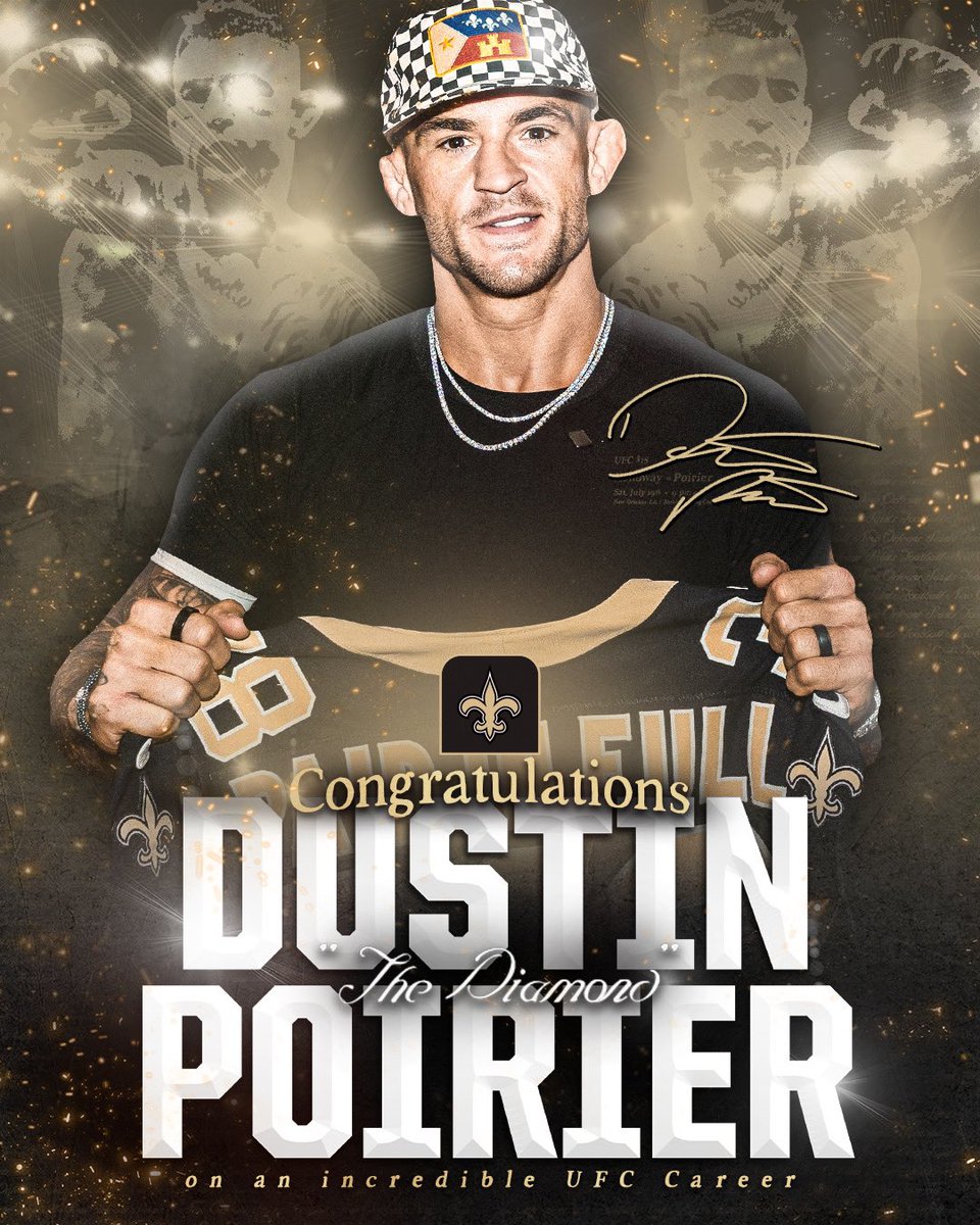 Saints's tweet image. Salute to a Louisiana Legend 💎
@ufc | @DustinPoirier