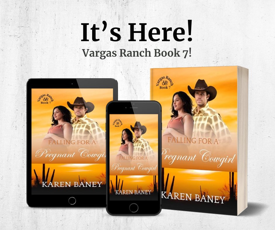 karen_baney's tweet image. 🎉 IT’S LIVE!
Falling for a Pregnant Cowgirl is out now in print & ebook—Gabe & Renata's story is ready to steal your heart. 💕
Grab your copy today!
karenbaney.com/vargas-ranch-b…
#VargasRanch #Book7 #CleanRomance #ChristianRomance #CowboyRomance #NewRelease