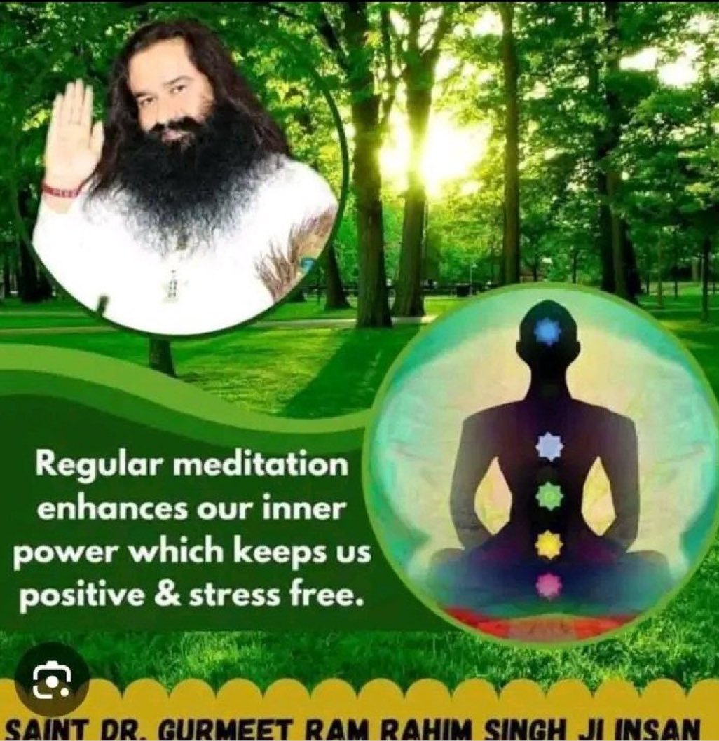 Triptinarang09's tweet photo. Praying & Meditating are the pathways to achieve peace of mind and clarity of thoughts. Saint MSG always guides to do meditation as with meditation a person can gain peace and happiness."
#Lifelessons
#spirtualsunday https://t.co/TGNUEERhpu