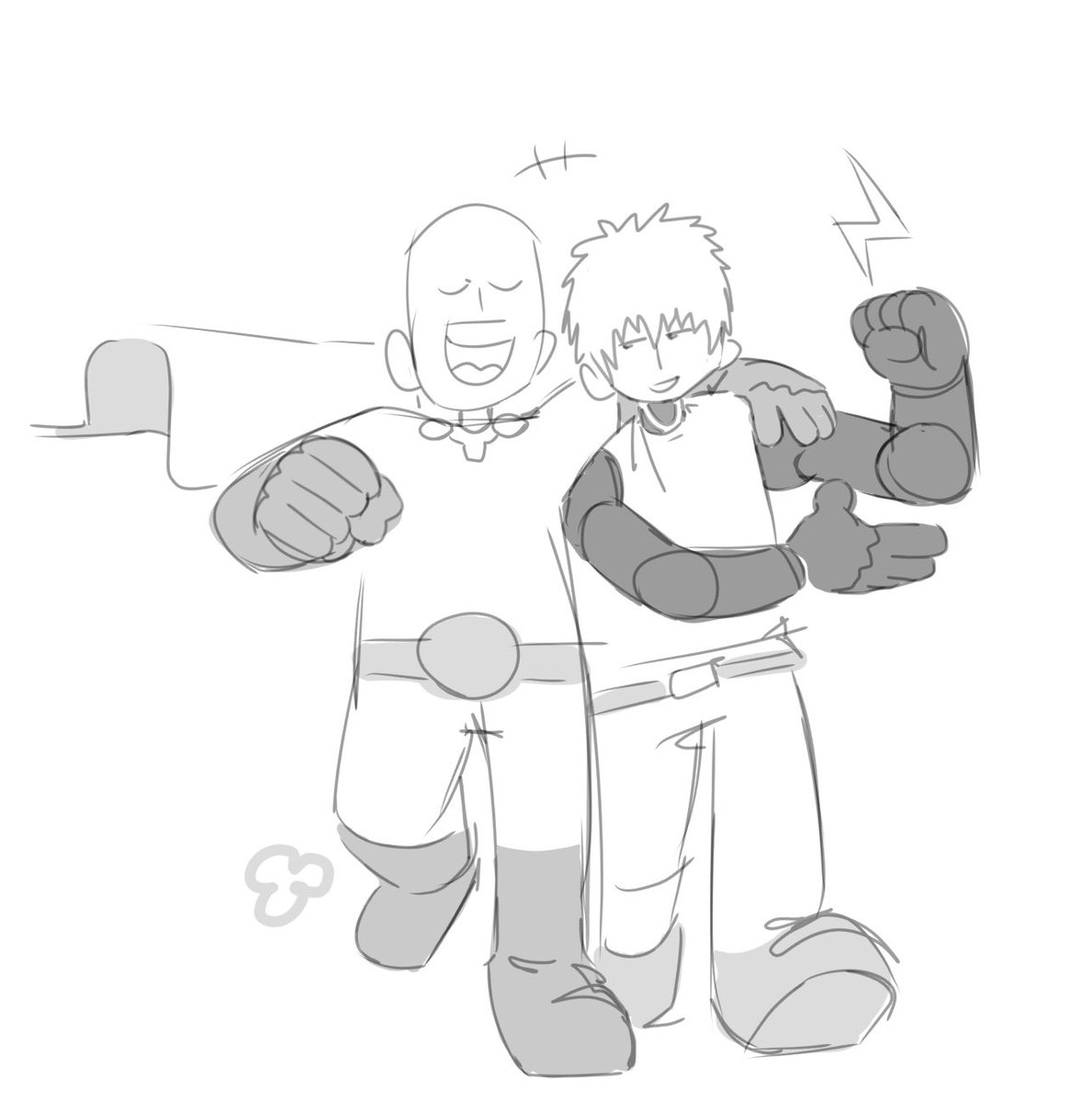 Saitama and Genos. #OnePunchMan #art