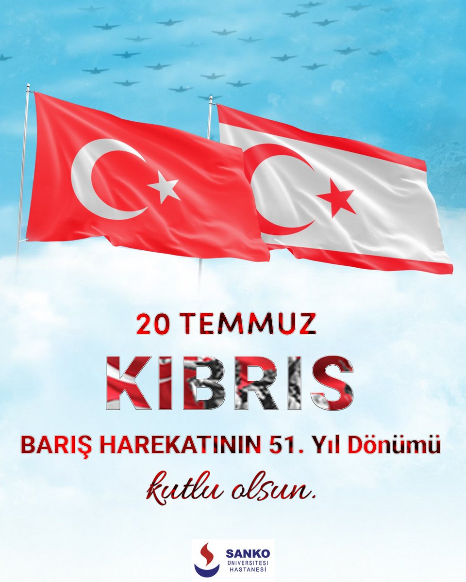 Kıbrıs Barış Harekatının 51. Yıl Dönümü kutlu olsun.
#sankohastanesitr #kıbrısbarışharekatı #kıbrısbarısharekatikutluolsun