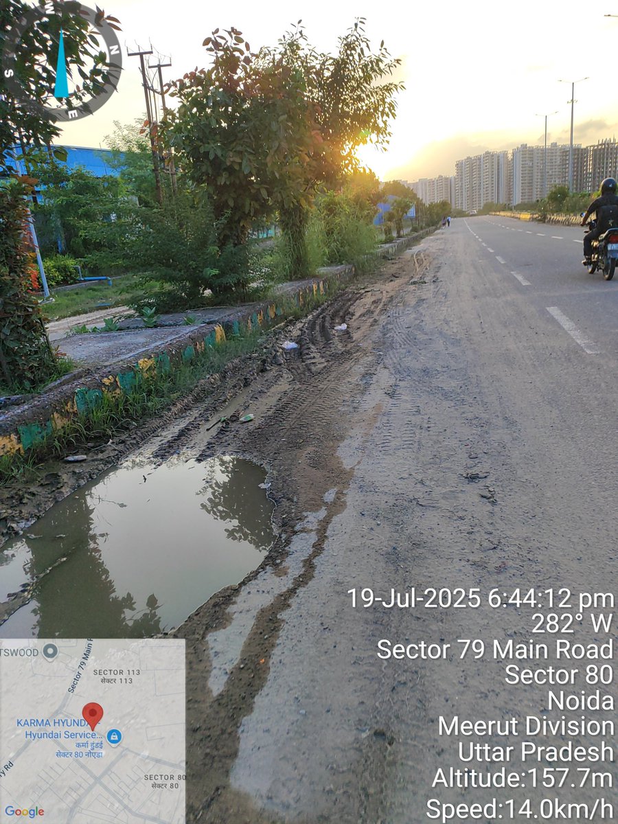 <a href="/CeoNoida/">CEO, NOIDA Authority</a> <a href="/myogiadityanath/">Yogi Adityanath</a> <a href="/ChiefSecyUP/">Chief Secretary, GoUP</a> <a href="/dmgbnagar/">DM G.B. Nagar/NOIDA</a> <a href="/dr_maheshsharma/">Dr. Mahesh Sharma</a> <a href="/NandiGuptaBJP/">Nand Gopal Gupta 'Nandi'</a> <a href="/noida_authority/">NOIDA Authority</a> <a href="/InfoDeptUP/">Information and Public Relations Department, UP</a> <a href="/PankajSinghBJP/">Pankaj Singh</a> <a href="/UPGovt/">Government of UP</a> <a href="/SBM_UP/">Swachh Bharat Mission, Uttar Pradesh (Urban)</a> माननीय मुख्यमंत्री जी आप प्रदेश को इतना अच्छा शासन दे रहे और आप ही हमारी उम्मीद है ।मुख्यमंत्री जी नोएडा में सेक्टर 80 C&amp;D  प्लांट के बाहर पिछले एक महीने से सड़क टूटी पानी खड़ा होता है 20 जून और 19 जुलाई दोनों फोटो दे रहा ना प्राधिकरण काम करवा रहा है ना मुझे जवाब देता है