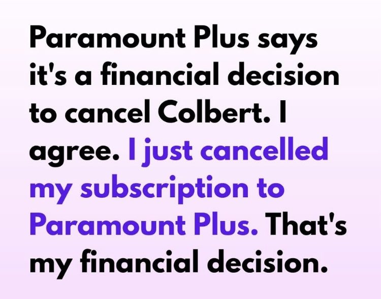 Cancel Paramount Plus if you stand with Colbert! 💙