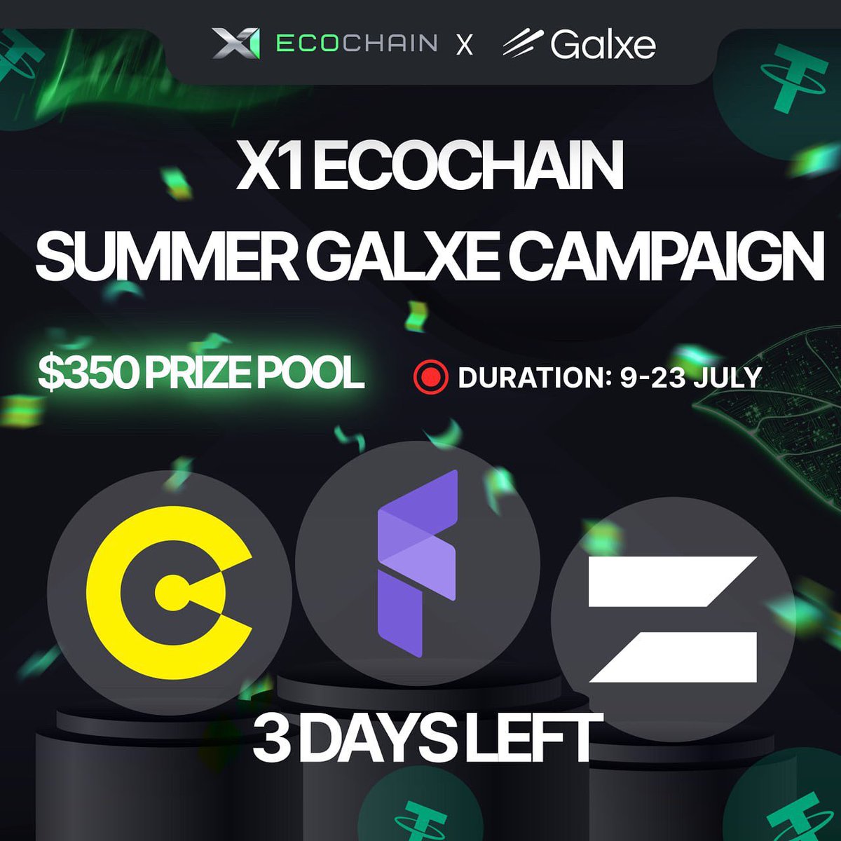 X1_EcoChain's tweet image. ⏳ Only 3 Days Left — Join the X1 EcoChain Summer GALXE CAMPAIGN!
There's less and less time to join the X1 ECOCHAIN SUMMER CAMPAIGN, running until July 23!
🚀 Start your quests here:
app.galxe.com/quest/6MEQb9cc…
Teaming up with 3 cutting-edge Web4 projects, we’re bringing you a…
