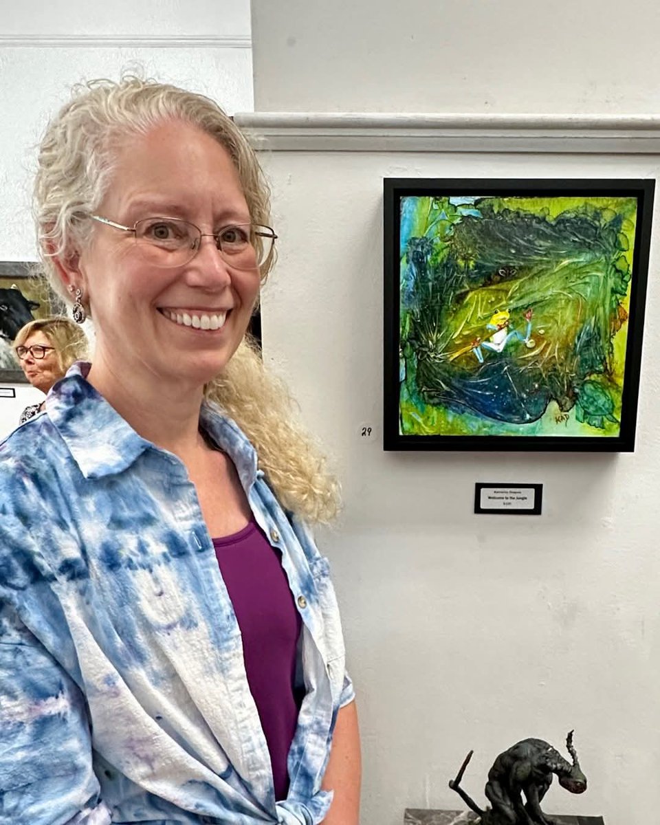KathDesp4's tweet image. Visiting my "Welcome to the Jungle" at @gallery53ct where it will be until 8/7. Animal lovers, the show is terrific! There's an eclectic variety of subjects and styles. 🐎🦁🐸🐦⬛🐕🐉🐙