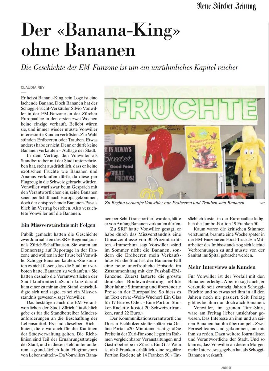 Das Problem ist nicht der Fehler der Stadt. Das Problem ist, dass der Händler die Bananen korrekt deklariert hat – aber erst SRF brauchte, damit die Stadt reagiert. Für die Stadt zählt ein Bürger offenbar weniger als ein Medienbericht.