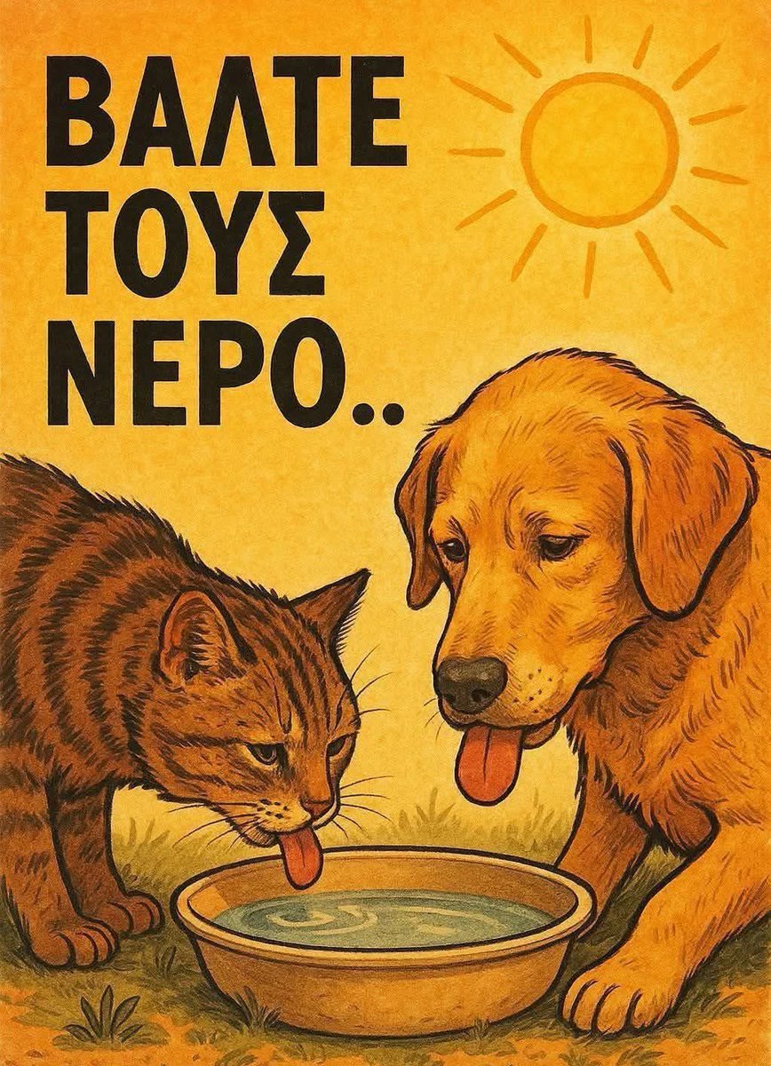 bikosmariosraf's tweet image. Αν δείτε ένα αδέσποτο ζώο , αφιερώστε ένα λεπτό από το χρόνο σας και δώστε του λίγο δροσερό νερό.