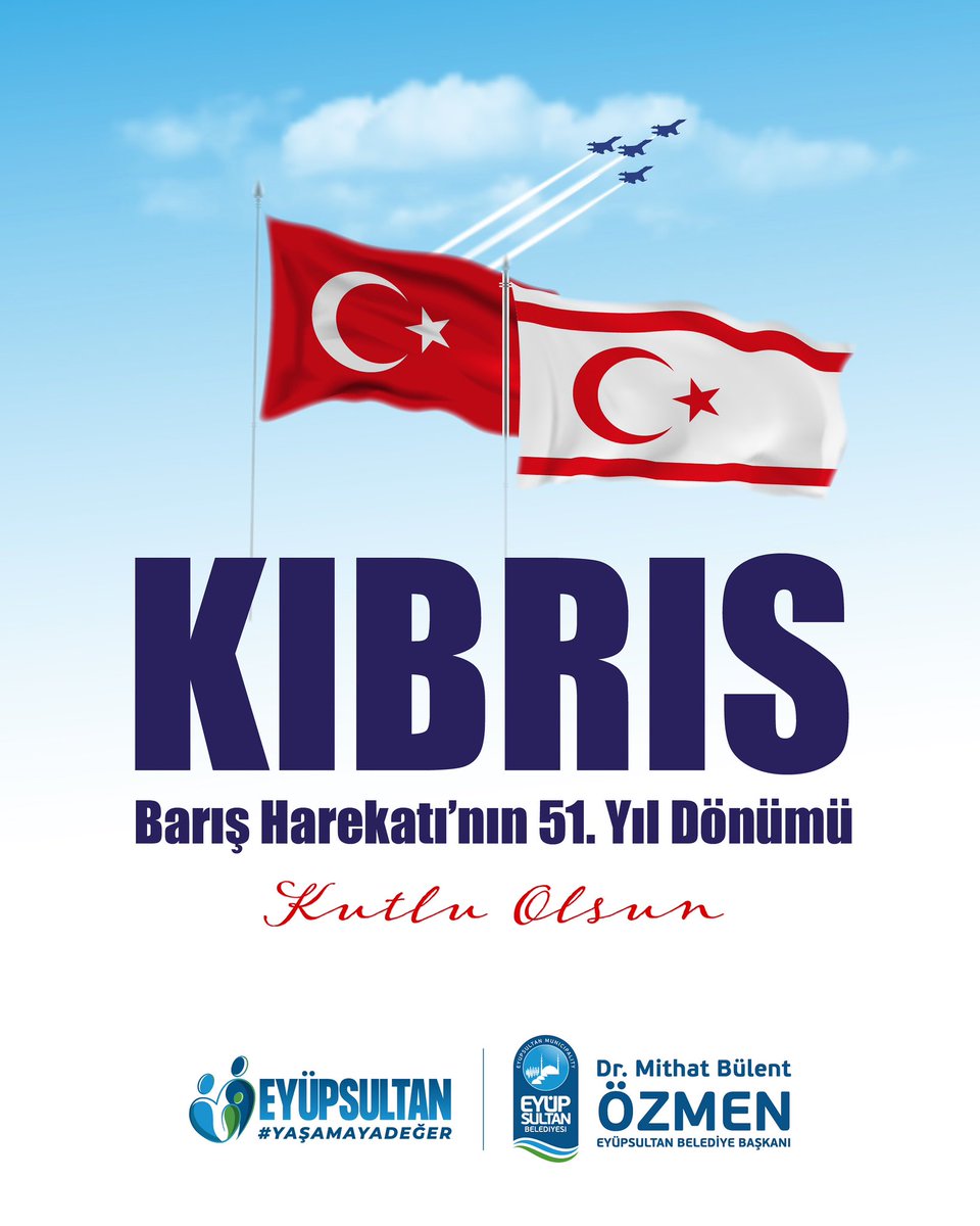 Kıbrıs Barış Harekâtı’nın 51. yıl dönümünde, başta dönemin Başbakanı Bülent Ecevit ve Kıbrıs Kurucu Cumhurbaşkanı Rauf Denktaş olmak üzere, vatan toprağını korumak uğruna canını ortaya koyan tüm kahramanlarımızı rahmet ve minnetle anıyor, Kıbrıs Türk halkının özgürlük