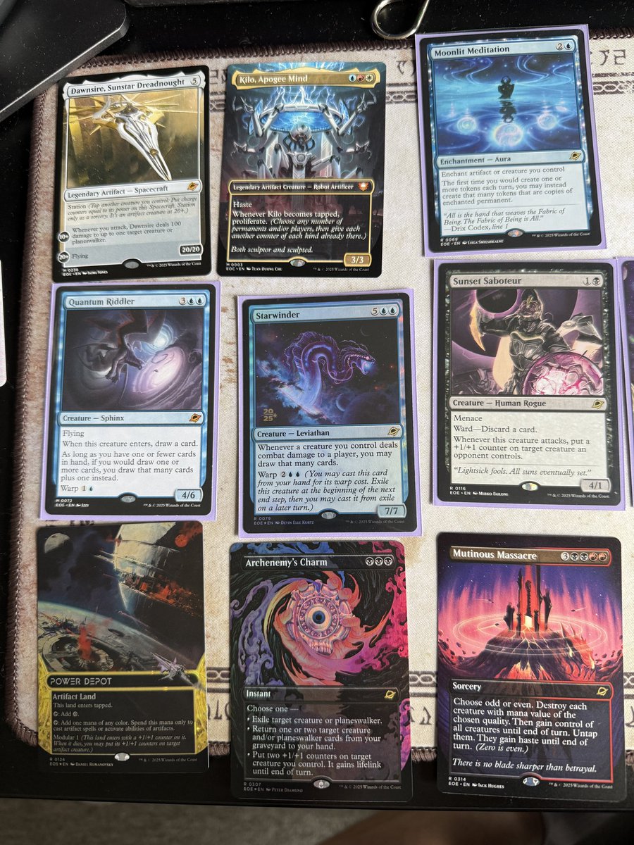 kaiwiinter's tweet image. Mythic and Rare pulls from Edges Of Eternities