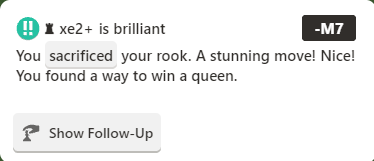 teehee he sacrificed da rook