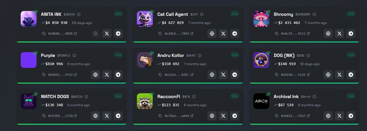 🐕🐾🦝🐾😼
Welcome to the wild race on INK 🐾

🦝 <a href="/RaccoonFi/">RaccoonFi 🦝🦝🦝</a>  – 123k
🐺 <a href="/WatchDogsOnInk/">WatchDogs 🌊🔦 Are you in, or will you just watch?</a>  – 136k
🐶 <a href="/DogOfInk/">$DOG (INK)</a>  – 150k
😼 <a href="/CatCallAgent/">Cat on Ink (💜, 😽)</a> – 4.6M 👑

The dogs and raccoons are chasing the cat...
Will they catch it  or just hear a "meow, losers" as it climbs higher? 🏃‍♂️💨

Now close