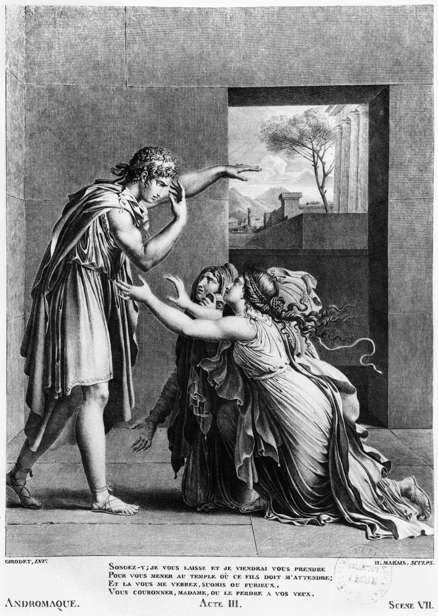 dailyandromache's tweet image. “andromache at the feet of pyrrhus”, henri marais (18th century)