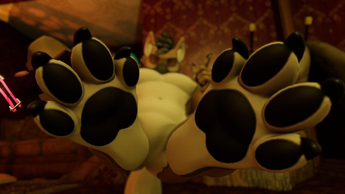 Gud mawning! I can't say much....plantigrade version of the Goldenpaw mhm? I drool by watching at my self wearing this avatar, so I just can say I'd die to one day lay under the stompers of that bean~ *melts* x333

vrchat.com/home/avatar/av…

#paws #mawshot