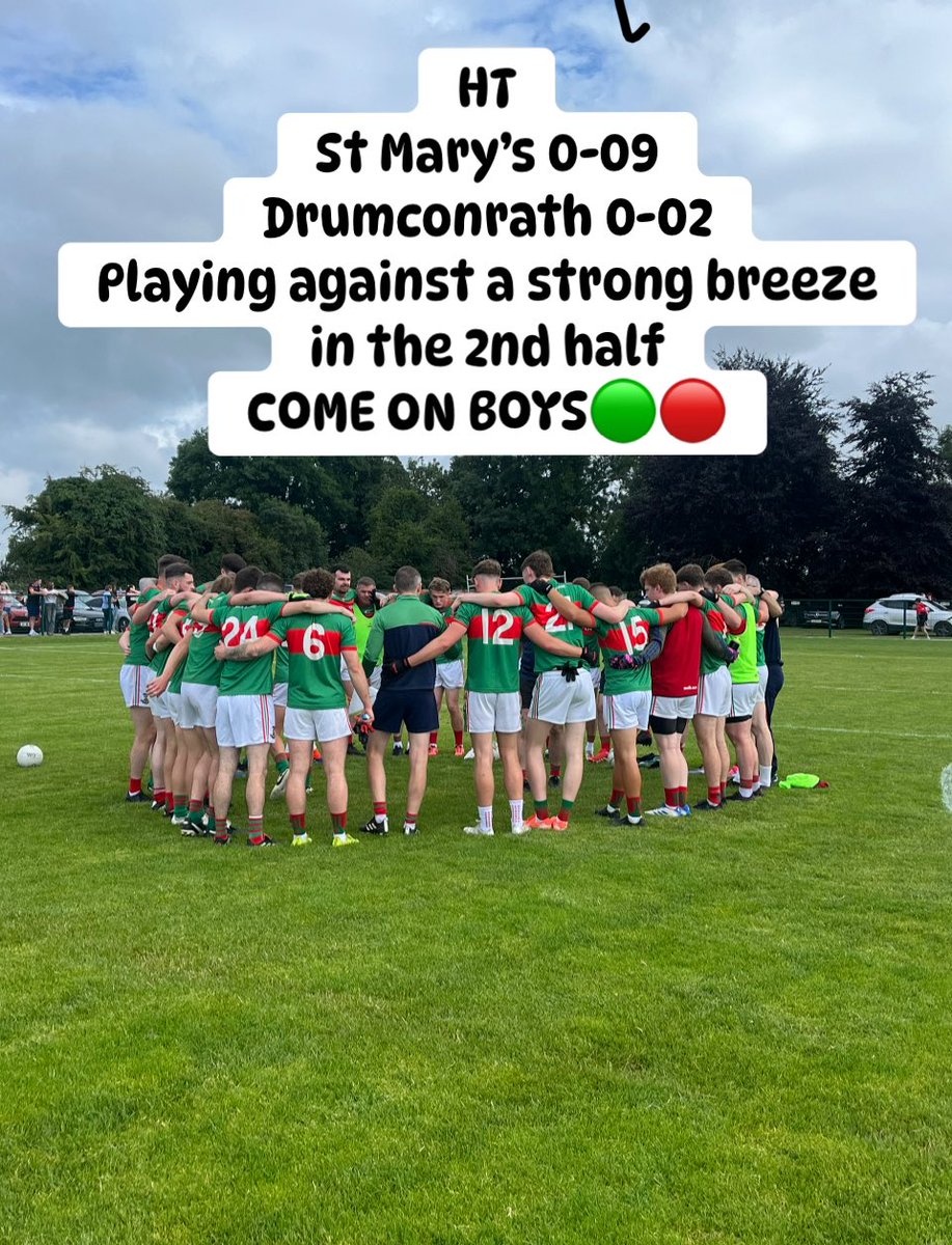 stmarysgfc's tweet image. HT here in Castletown….loads of football still to be played….🟢🔴🟢🔴