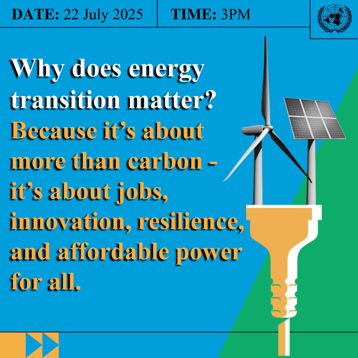 UNEswatini's tweet image. A Moment of Opportunity!
Tune in on Tuesday, 22 July at 3pm Eswatini time for the United Nations Secretary-General's vision for a sustainable future. #ClimateAction