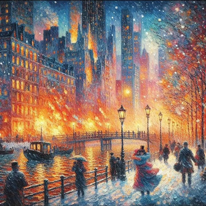 Karlı sonbahar gecesi🧡