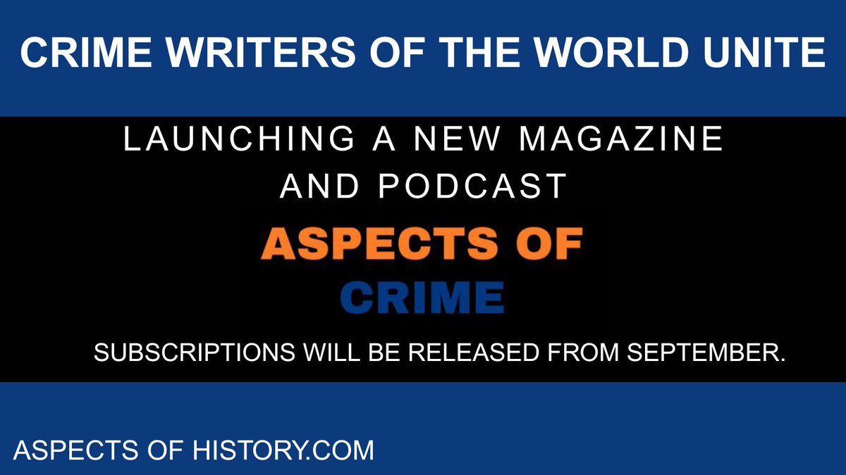 AspectsHistory's tweet image. Making Crime Pay.
The Launch of a New Magazine and Website
Aspects of Crime.
aspectsofhistory.com/crime-writers-…
@sharpebooks
#crimefiction #publishingnews #authorrt