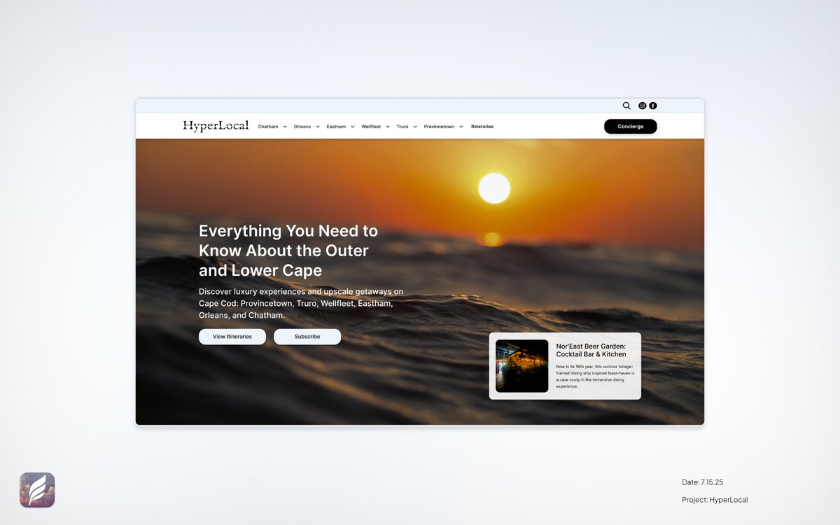 MattClark220's tweet image. Testing out the &quot;mini post slider&quot; concept for HyperLocal Cape Cod. Loving the full-bleed image, which is a rarity for the @lite_studio_ team.