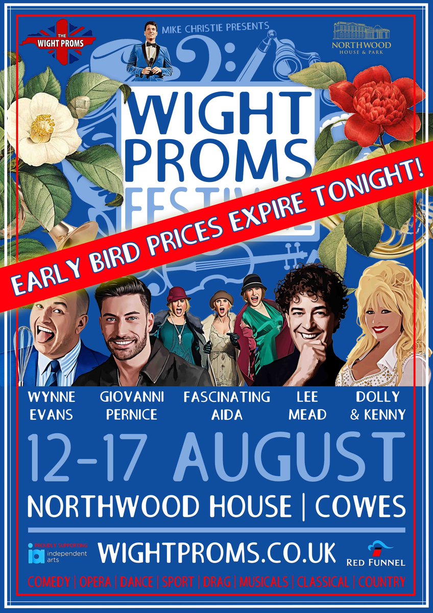 WightProms's tweet image. EARLY BIRD Prices Expire TONIGHT! Book now and SAVE!
wightproms.co.uk/buy-tickets-20…