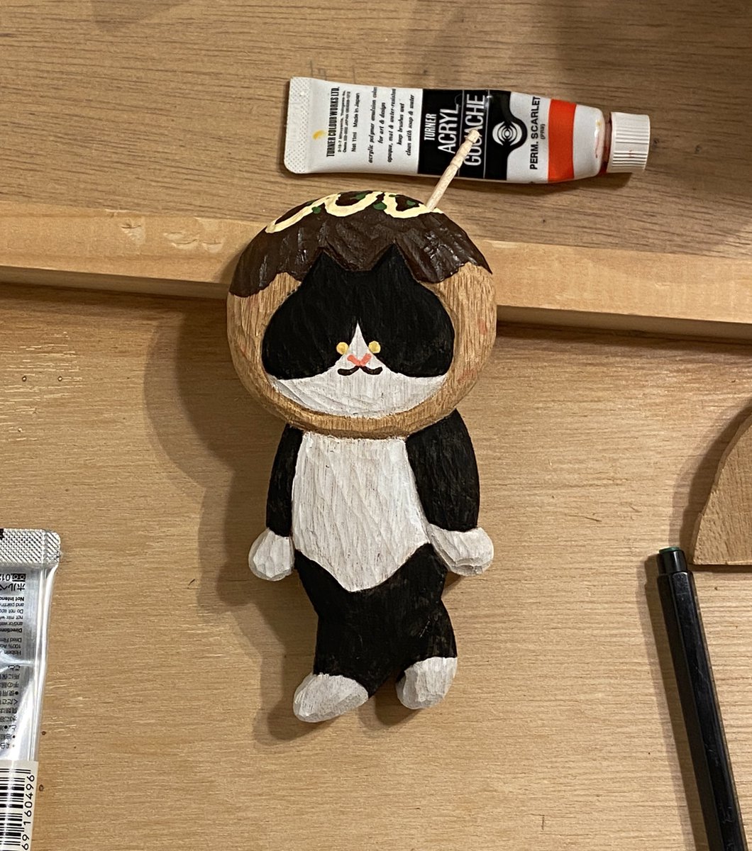 suimin_tter's tweet image. 大阪ワークショップ用の見本ねこ
できた〜🐙