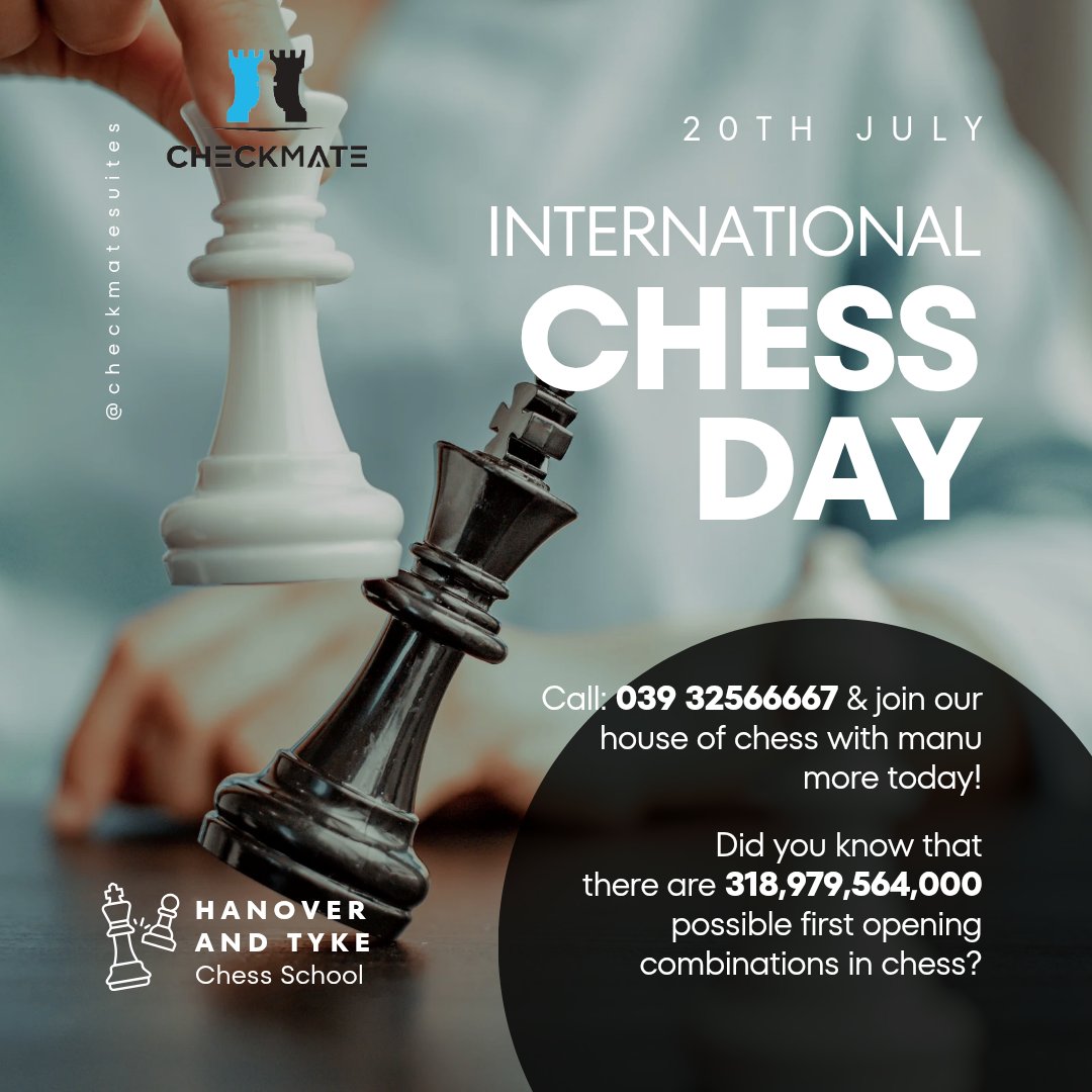 CheckmateS_L256's tweet image. Happy International Chess Day 2025 🎊🎂😜😜😜 Uganda. Join us at Checkmate Suites and Lounge to learn and play the beautiful game and many more. #happychessday #Internationalchessday #chessuganda #chess #Uganda #must #ChessDay