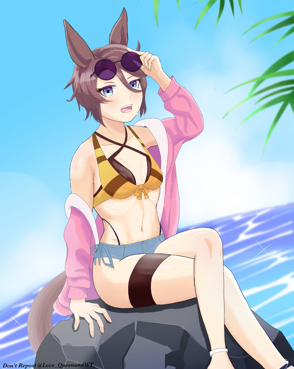 #フォロワーさんがわたしの絵を自分の絵柄でリメイクしてくれる

こちらのタグで描かせていただきました！
Nida KEita先生の水着タイシンです！

#umamusume 
#umamusumeprettyderby 
#NaritaTaishin 
#ウマ娘
#ナリタタイシン