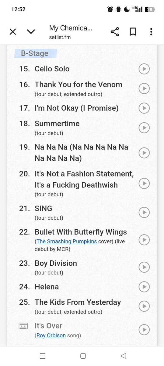 por qué no puede venir mcr a españa cómo te vas a tocar esto después de tocar el black parade entero dios