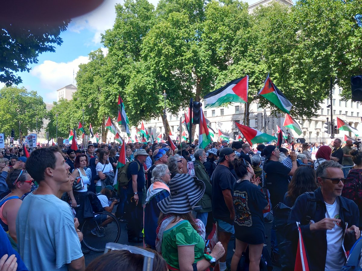 Emhturt's tweet image. Over 80,000 of us Marched in the rain for the Palestinians yesterday in London, the more this barbaric government try to stop us the more determined we are to stop them selling weapons & there Horrific support for this Genocide & bring them to the ICC. #FreePalestine