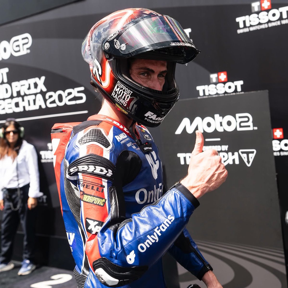 everythingmrace's tweet image. That’s how you do it 😎
Joe Roberts wins at Brno! What a ride from the American, he is joined by Barry Baltus and Manuel Gonzalez on the podium!
📸 American Racing
#MotoGP