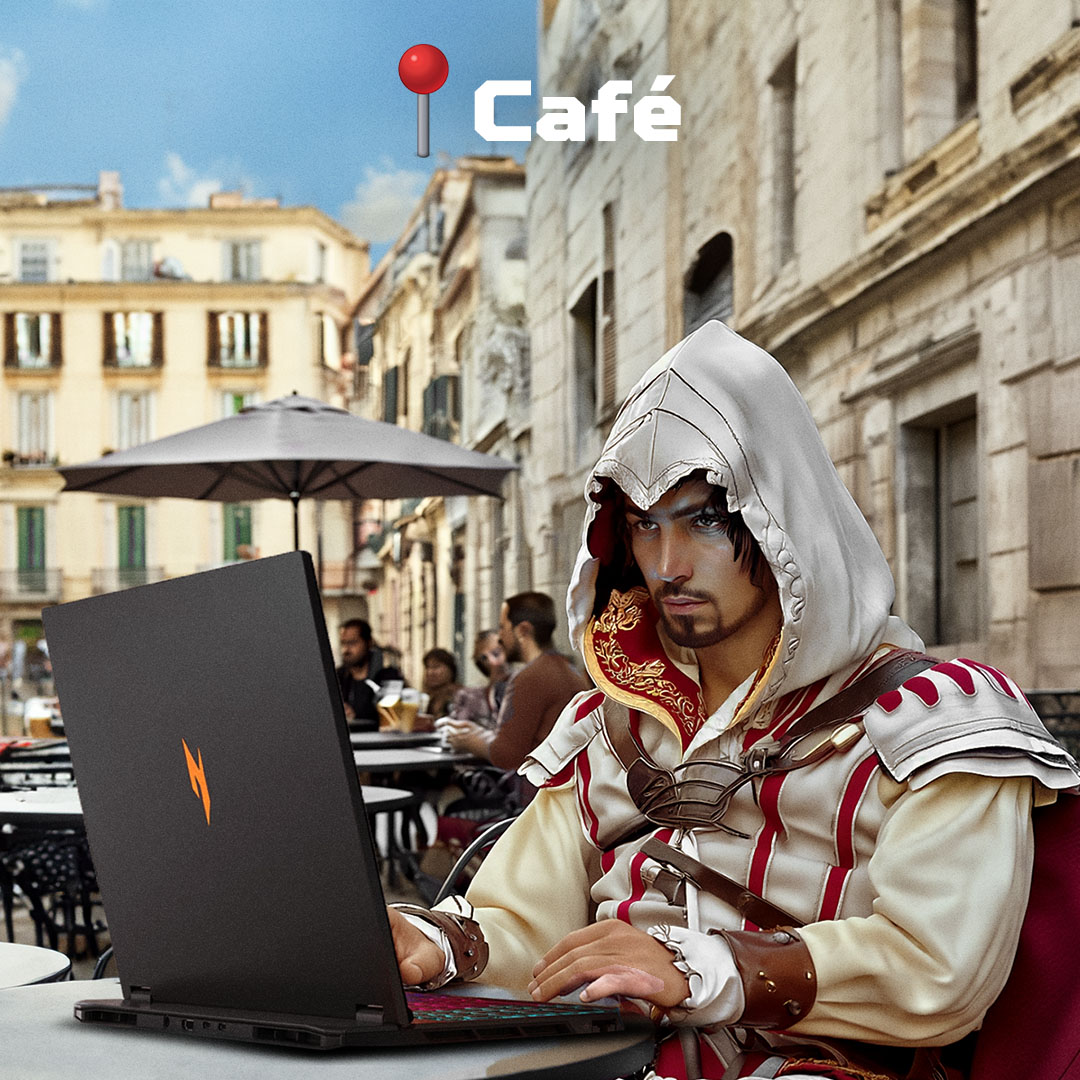 Acer's tweet image. Game so hard you forget where you are with the immersive power of the #AcerNitro16SAI