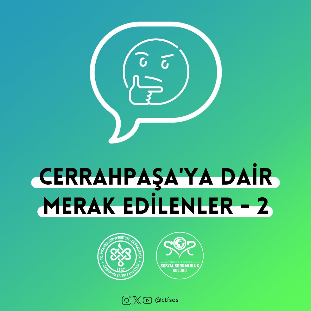 ctfsos's tweet photo. Cerrahpaşa ile ilgili merak edilen bazı soruları tercih dönemindeki arkadaşlarımız için cevapladık.
1) İngilizce Tıp programını mı Türkçe Tıp programını mı tercih etmeliyim?
2) Cerrahpaşa Tıp Fakültesi'nde sınav sistemi nasıl? https://t.co/6nIm9CMKR9