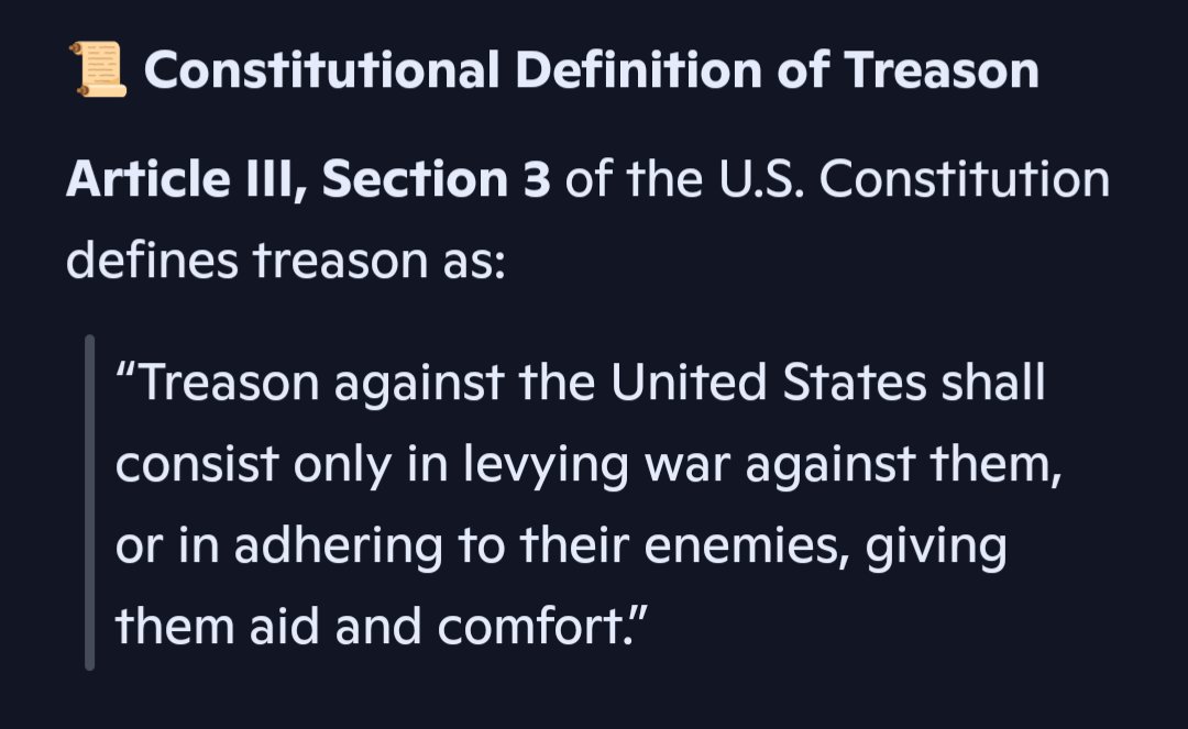Let's not overuse the word treason when it comes to what Obama did with Russiagate. The Constitution is very clear as to the definition of treason and Obama's actions while corrupt and illegal, do not rise to treason. 

By calling it treason, we provide Obama supporters with a
