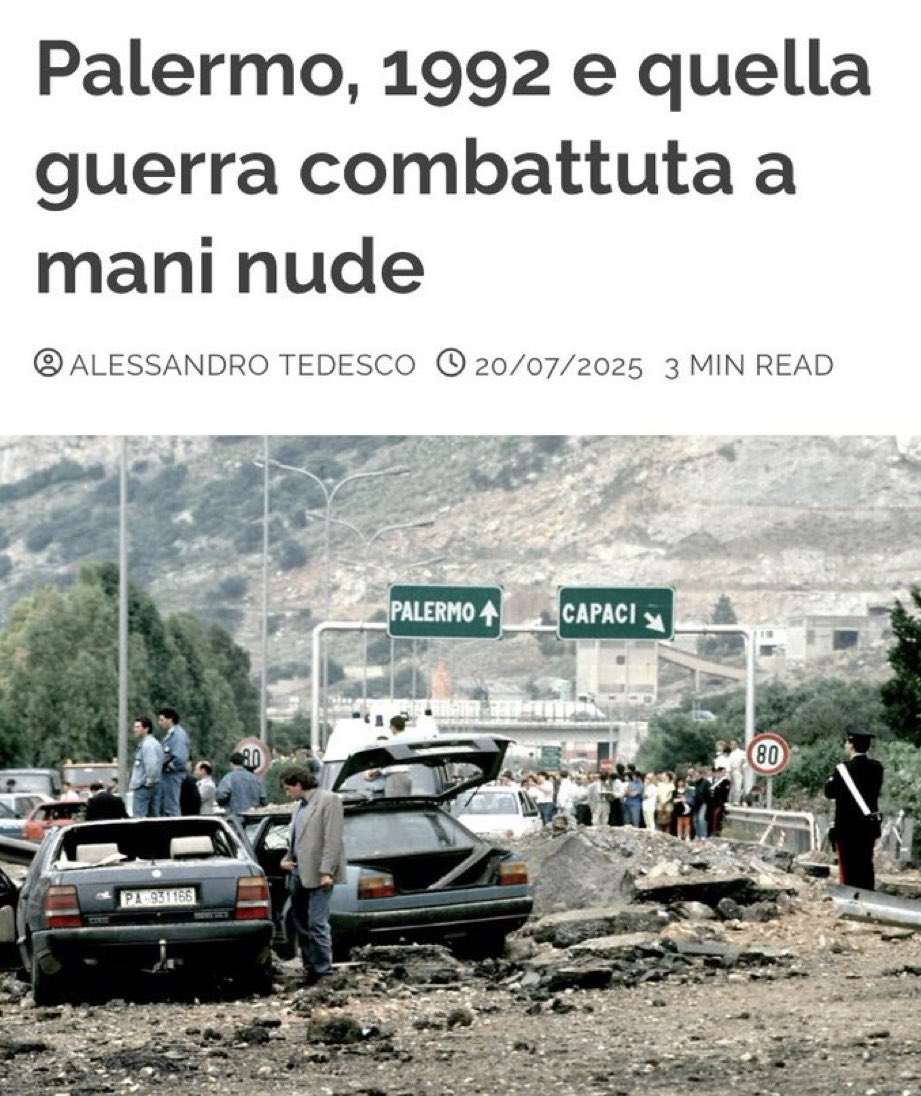 Vivere a #Palermo, in quegli anni, significava scoprire di essere il soldato inconsapevole di una guerra civile a bassa intensità. Una guerra che non vedevi arrivare, ma che ti esplodeva in faccia. 

Il link all’articolo ⬇️⬇️⬇️