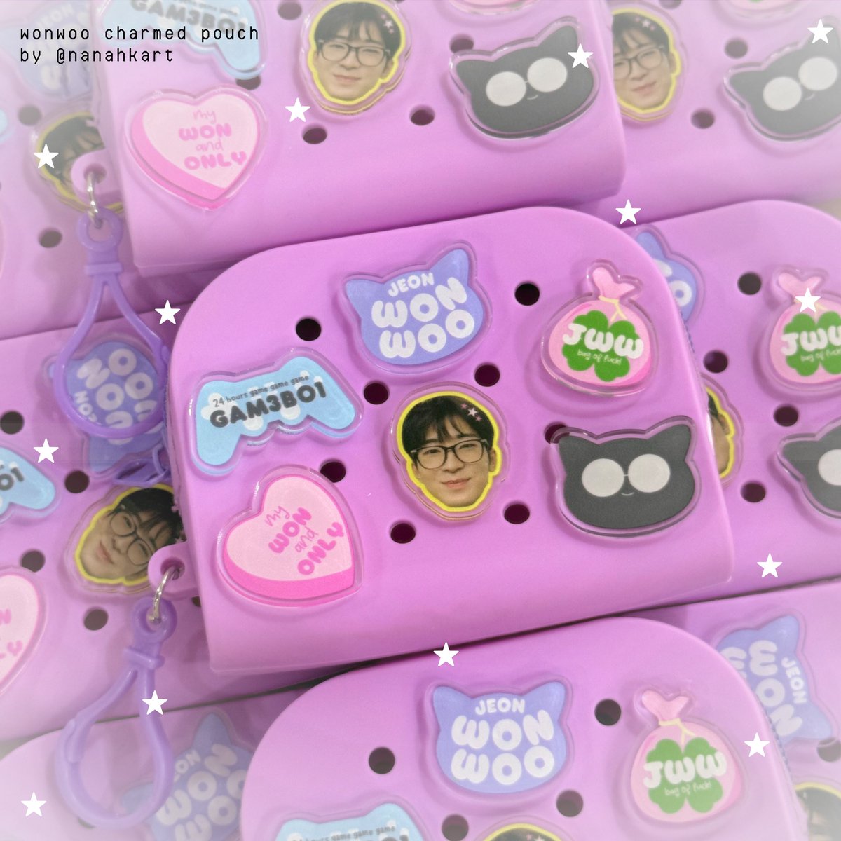 nanahkart's tweet image. wonwoo charmed pouch 🐈⬛💜
— by @nanahkart ⟢
👾order here : tinyurl.com/wonupouch
🧺 form is open until 07/25
🌐 dm for intl g.o.