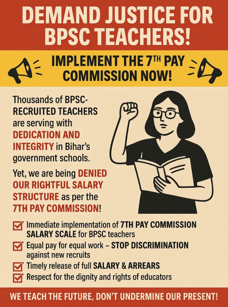 DrGauravGarg4's tweet image. We build the future, don’t destroy our present. #7thPayForBPSCTeachers