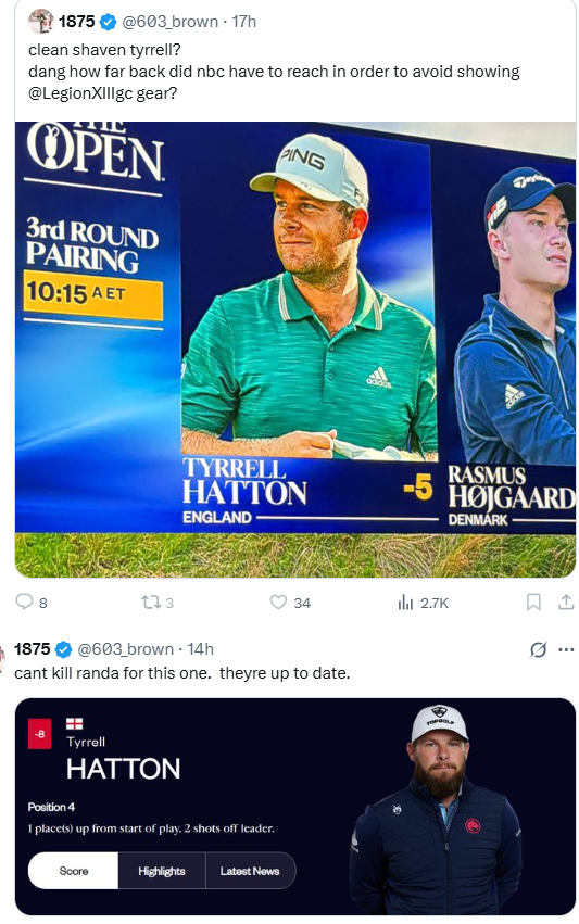 Can't blame the R&amp;A for it happening, but sure can blame them for allowing NBC to be so petty and unprofessional... If the issue is an image NBC have rights to use, perhaps the R&amp;A should provide NBC with their images for use in official coverage of their event... Given keeping