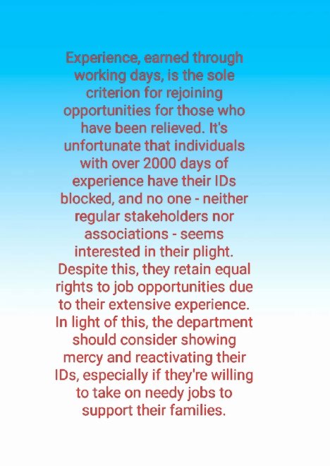 "Rejoining opportunities for relieved guest teachers &amp; unblocking IDs for those in need! Let's give a second chance to those who've served with dedication. #GuestTeachers #RejoiningOpportunities #SupportTeachers"🙏🙏🙏🇮🇳🇮🇳