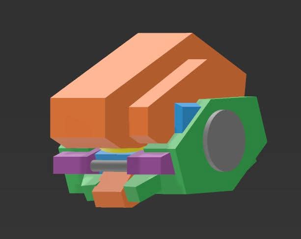 Mokiplamo's tweet image. 3rd head design draft. A lot easier to grasp in my head than curves.