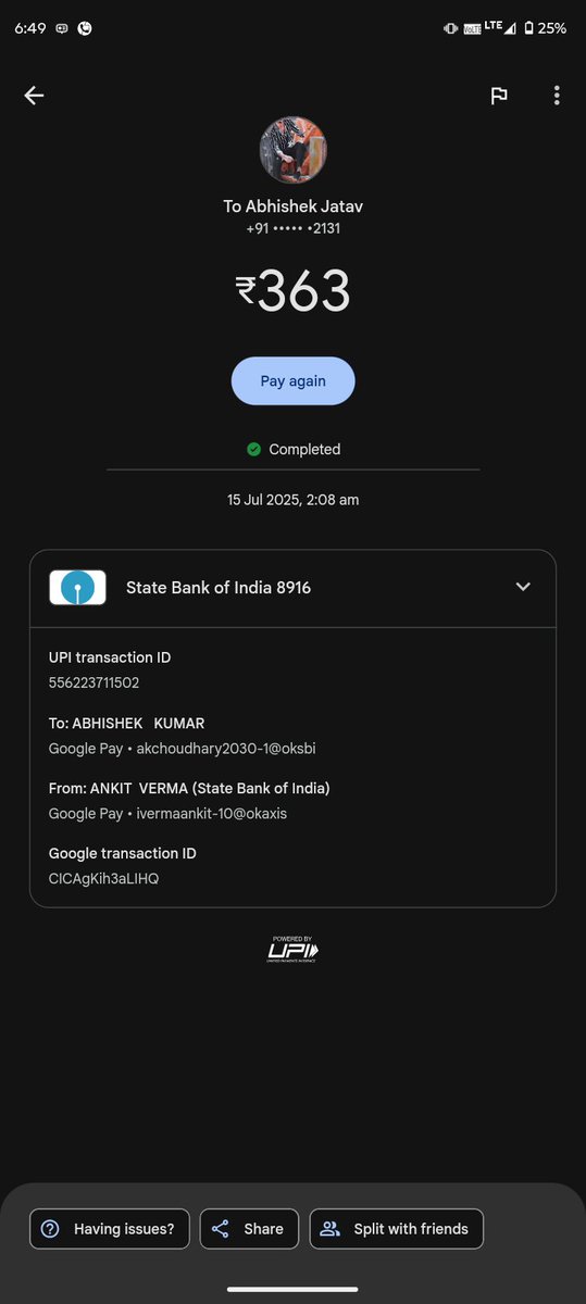 kuchajeebsa's tweet photo. @SwiggyCares @Swiggy @swiggydineout Hi, I faced an issue during payment on my order dated 15th July at 2:08 AM. The delivery partner claimed payment wasn't received, so I paid again — later found ₹363 was debited twice. It's 20th July now and I'm still awaiting a resolution. https://t.co/bxXfC5O7M9