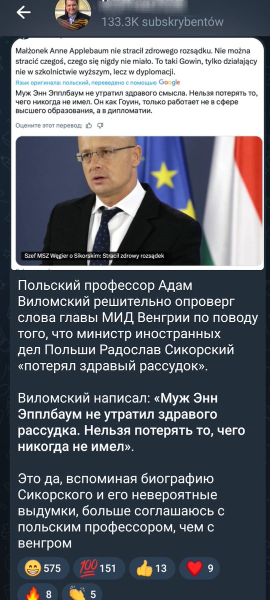 mic_marek's tweet image. Strona rosyjska może liczyć na propagandowo-dezinformacyjną działalność państwa Wielomskich z zakresu deprecjonowania wizerunku RP...
Od deprecjonowania wizerunku min. @sikorskiradek po promowanie narracji o "planach Polski" dot. ataku na obw. Królewiecki - rosyjska teza…