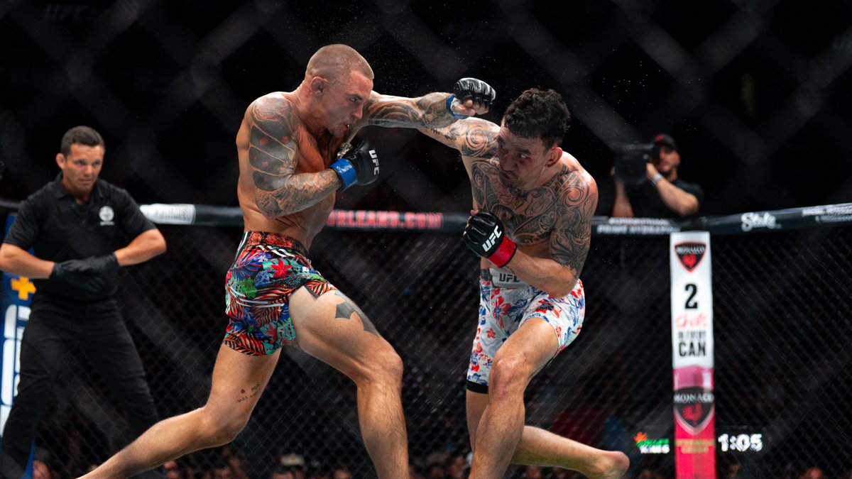 ufc's tweet image. Max Holloway continues to make history 😤
What's next for @BlessedMMA after defending the BMF belt at #UFC318?