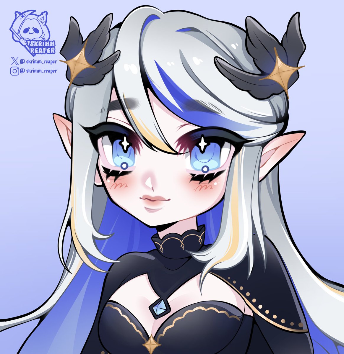 skrimm_reaper's tweet image. A little bust I did for @winteria_art on #artfight !