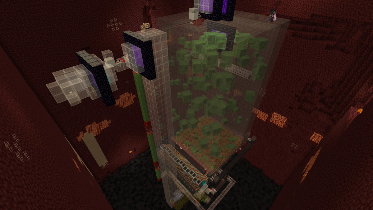 Robot_0005's tweet photo. #ProjectCBW
毎時120万個のスライムボールが手に入る、スライムファームを作りました!
1枚目. 外観(毒入りクッキー)
2枚目. 処理層
3枚目. クラフター
4枚目. 45分で1SLCのスライムブロックが集まった https://t.co/sdcEN1X7bS