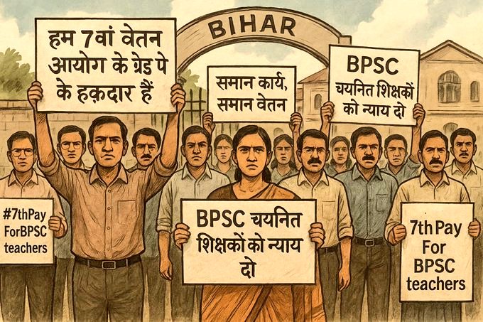 BPSC शिक्षकों की एक ही पुकार,
समान कार्य, समान वेतन दे सरकार!
<a href="/News18Bihar/">News18 Bihar</a>  <a href="/KashishBihar/">Kashish News</a> 
<a href="/ZeeBiharNews/">Zee Bihar Jharkhand</a>   <a href="/ndtvindia/">NDTV India</a> 
#7thPayForBPSCTeachers   🙏🙏