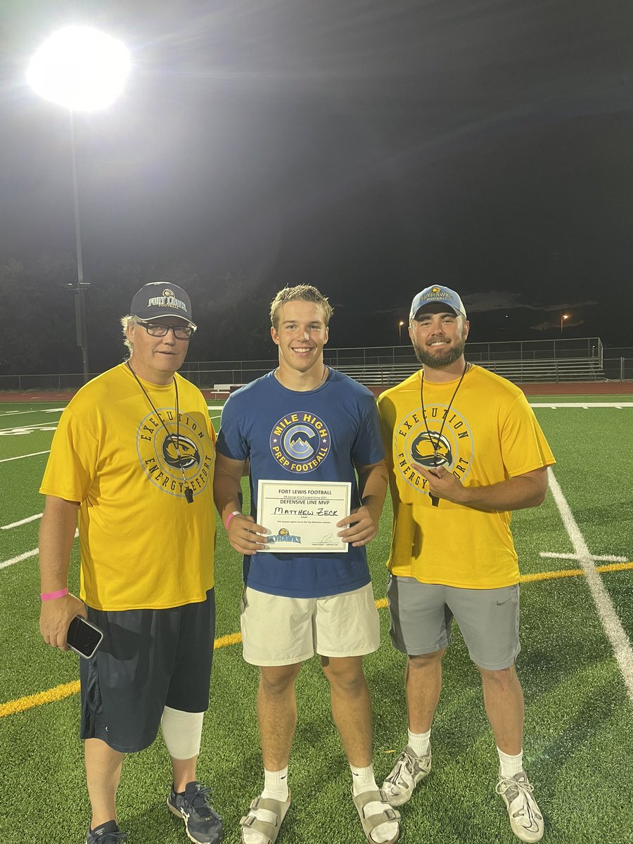 Matthew Zeck (@matthewzeck99) on Twitter photo Had a great camp at <a href="/FLCSkyhawks/">Fort Lewis Skyhawks</a>! Honored to earn D-Line MVP and grateful for the chance to compete and show my passion for the game. Big thanks to the staff for the coaching and helping me elevate my game. Excited for what’s next! <a href="/GrindeScot76154/">Scott Grinde</a> <a href="/coachjmacarthur/">Coach Mac</a> Had a great camp at <a href="/FLCSkyhawks/">Fort Lewis Skyhawks</a>! Honored to earn D-Line MVP and grateful for the chance to compete and show my passion for the game. Big thanks to the staff for the coaching and helping me elevate my game. Excited for what’s next! <a href="/GrindeScot76154/">Scott Grinde</a> <a href="/coachjmacarthur/">Coach Mac</a>